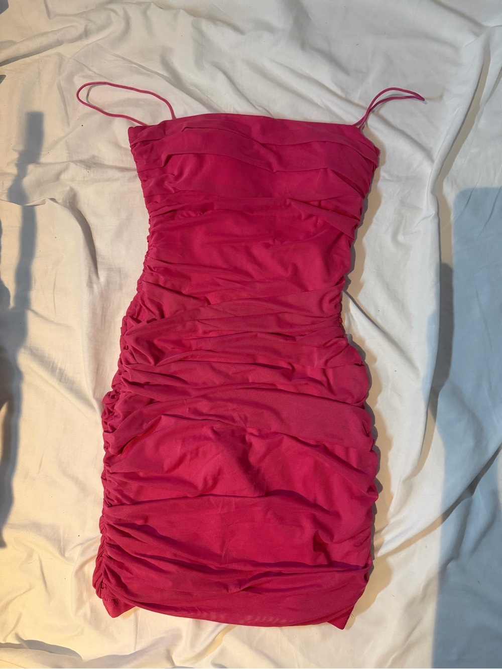 Princess Polly HOT PINK Ruched Mini Dress